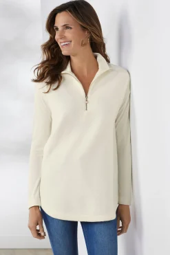 Wear Now Styles|Sweaters & Cardigans-Soft Surroundings Adalyn Pullover Tunic Grey Blue Heather