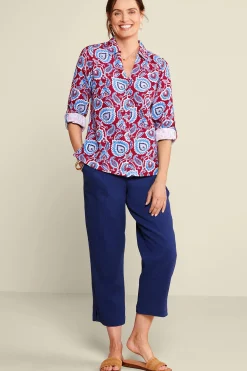 Vacation Shop|Gauze Shop-Soft Surroundings Addison Gauze Big Shirt Tibetan Blue