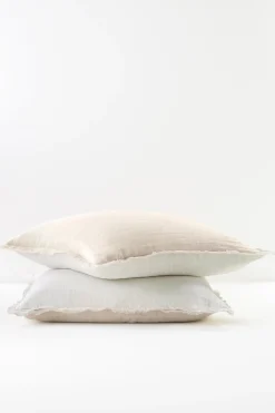 pillowcases & shams-Soft Surroundings Adrina Reversible Euro Sham White/Natural