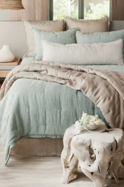 pillowcases & shams-Soft Surroundings Adrina Reversible Euro Sham White/Natural