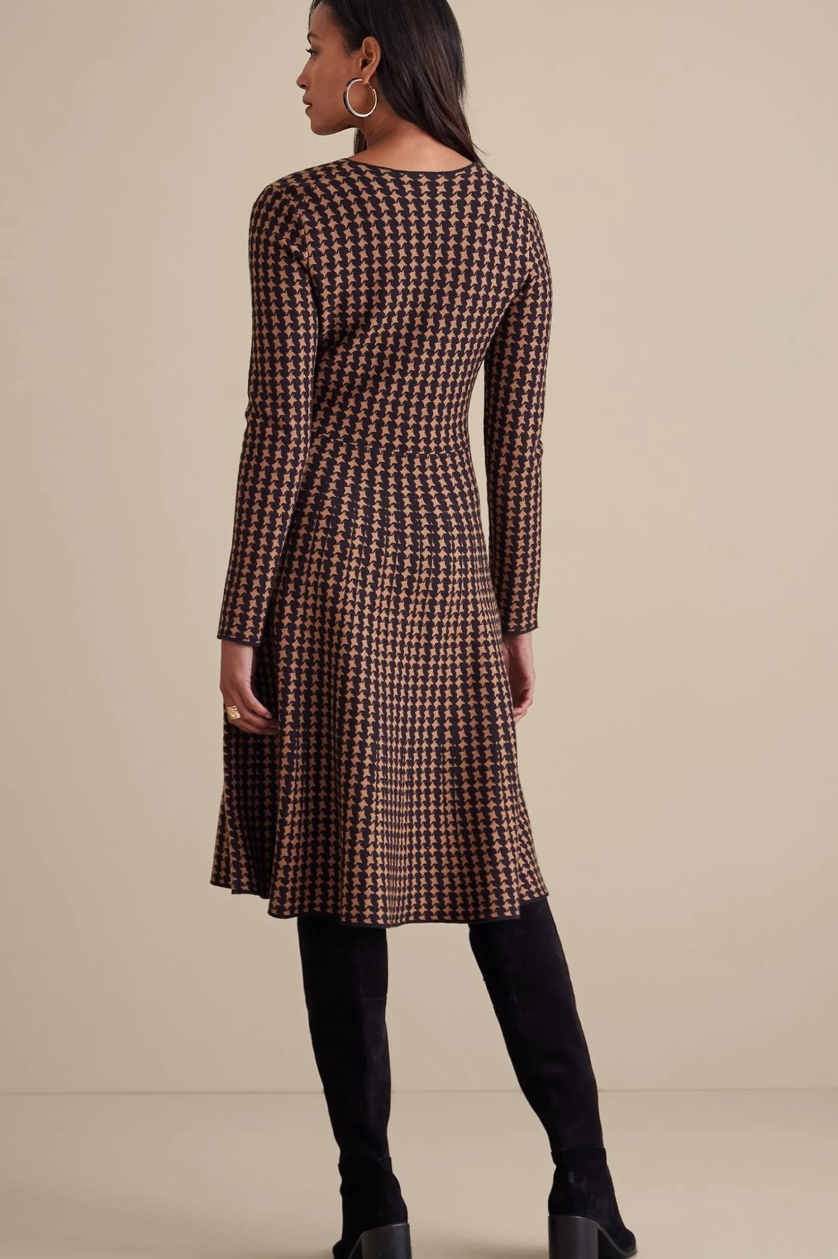 work to play|patterned-Soft Surroundings Aida Dress Hazelnut