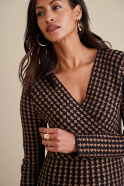 work to play|patterned-Soft Surroundings Aida Dress Hazelnut