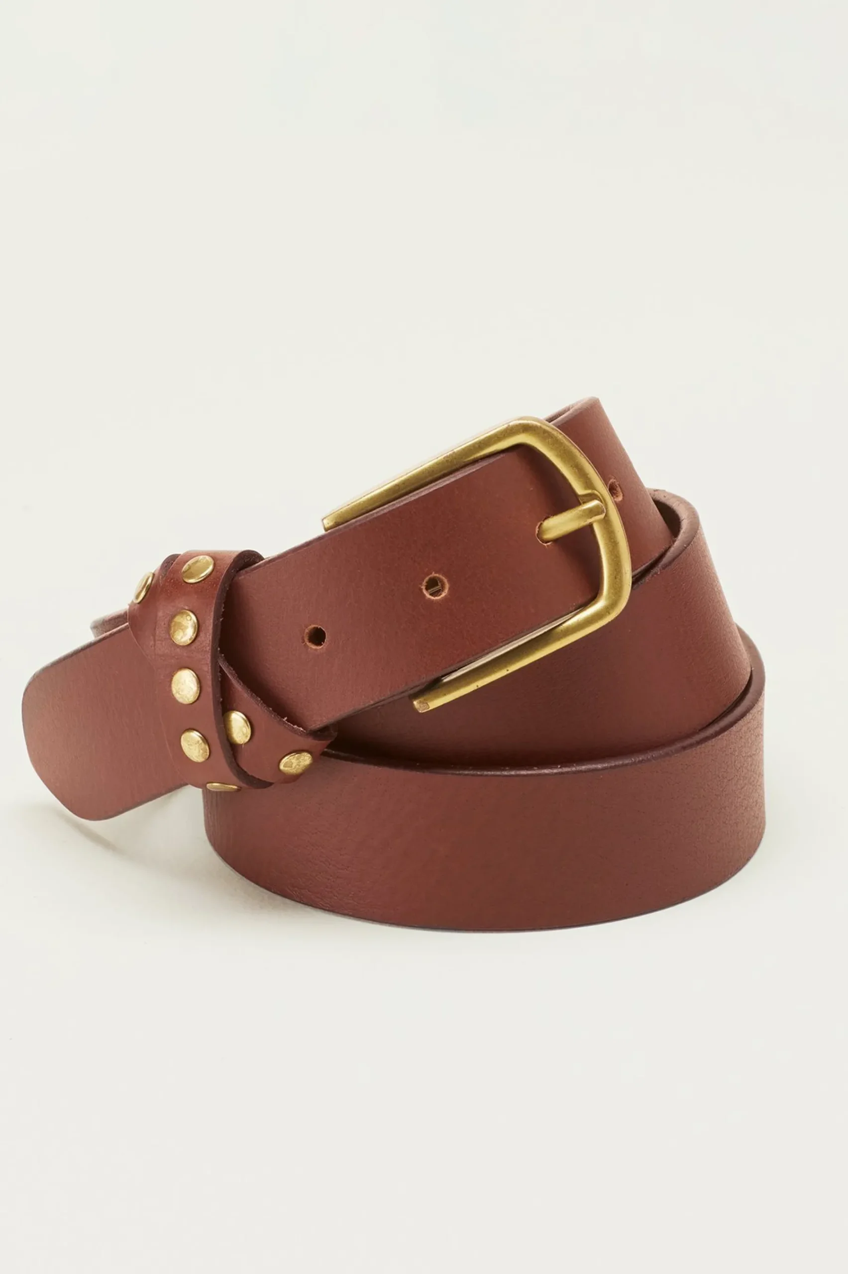 Belts-Soft Surroundings Aja Studded Belt Brown
