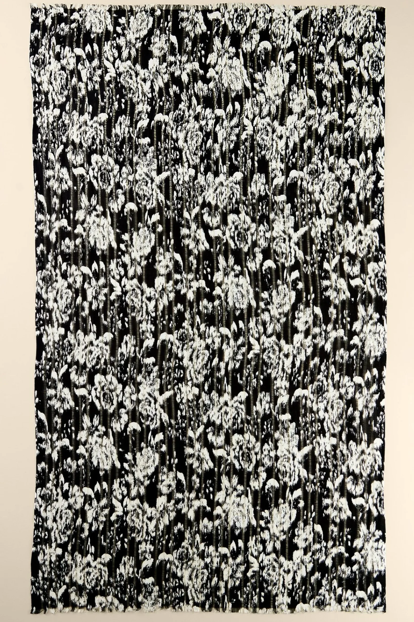 Scarves & Wraps-Soft Surroundings Alba Ikat Wrap Scarf Black/White