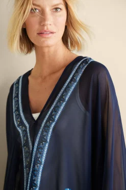 Into The Blues|Vacation Shop-Soft Surroundings Aleta Poncho Topper Blue Multi