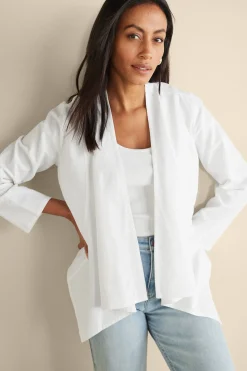 Linen Shop|Jackets & Coats-Soft Surroundings Alicante Linen Blend Topper Black