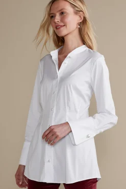 Feminine Flourish|long sleeve-Soft Surroundings Amia Shirt White