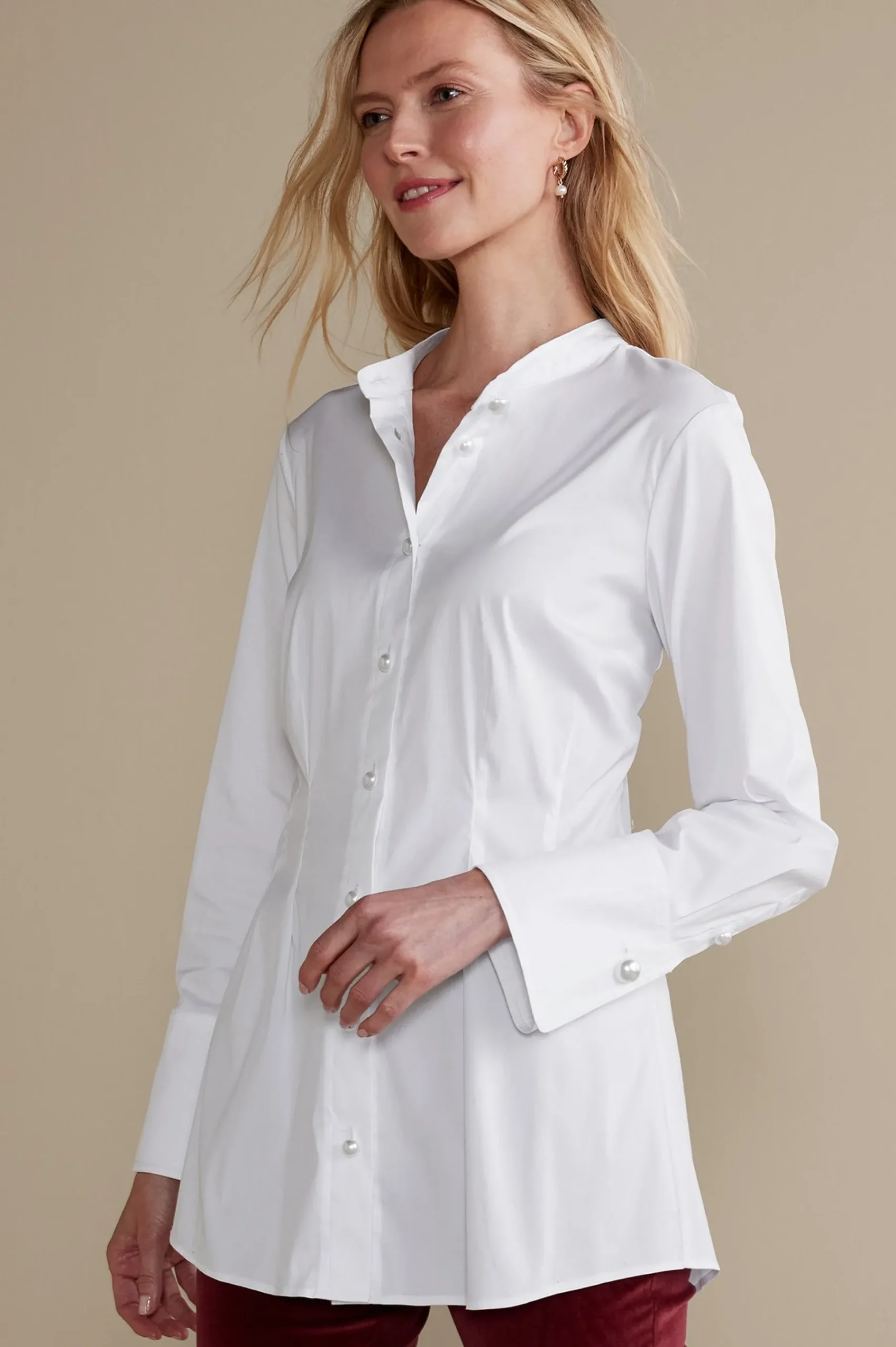 Feminine Flourish|long sleeve-Soft Surroundings Amia Shirt White