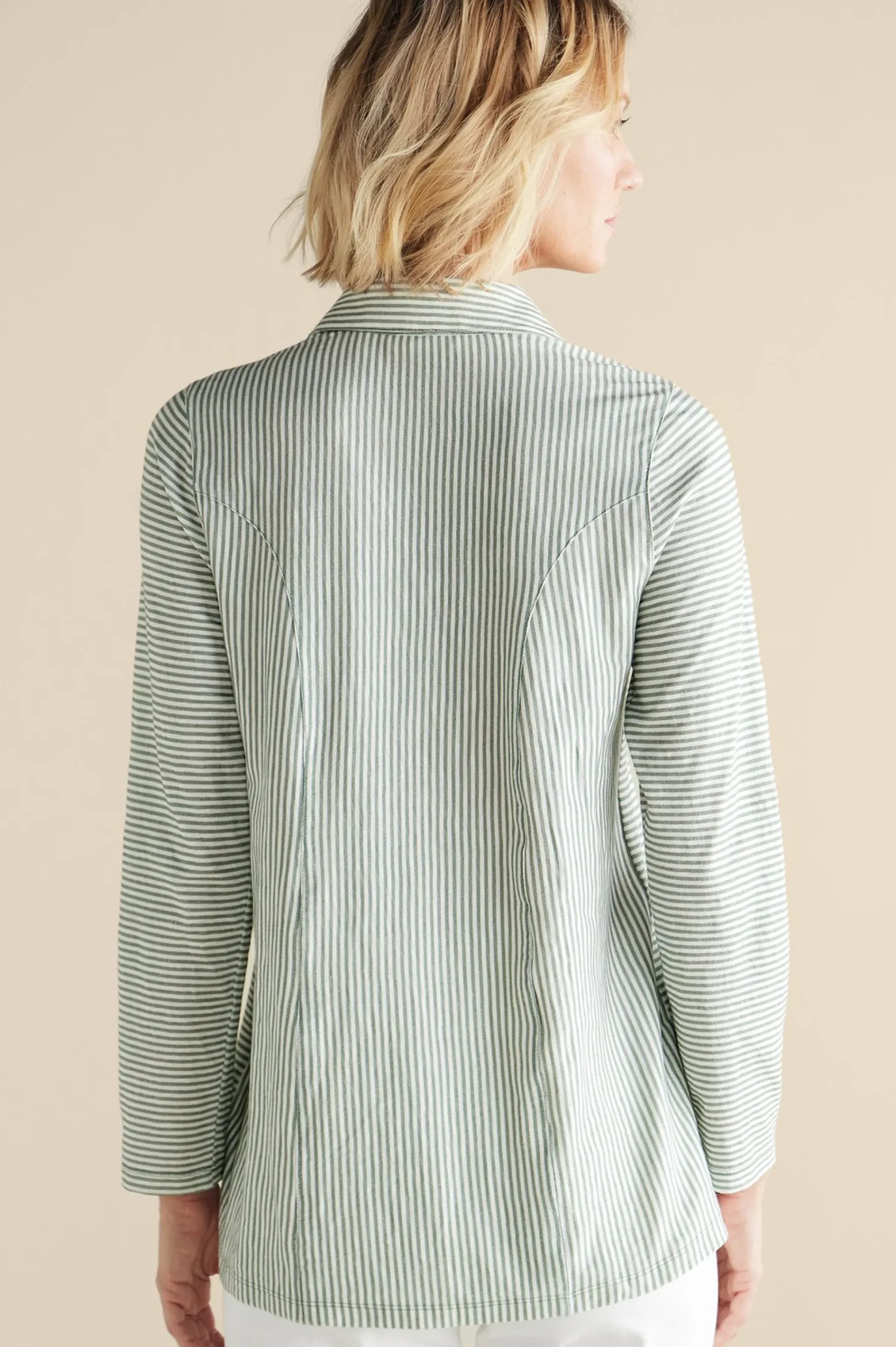 Feminine Flourish|Vacation Shop-Soft Surroundings Anisa Tunic Green Milieu Stripe