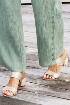 sandals|slides & mules-Soft Surroundings Antelope Amelia Textured Sandal Gold