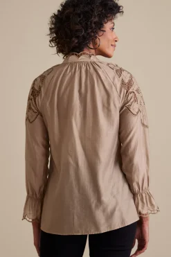 Feminine Flourish|Global Artistry-Soft Surroundings Anthos Top & Tank Stone Grey