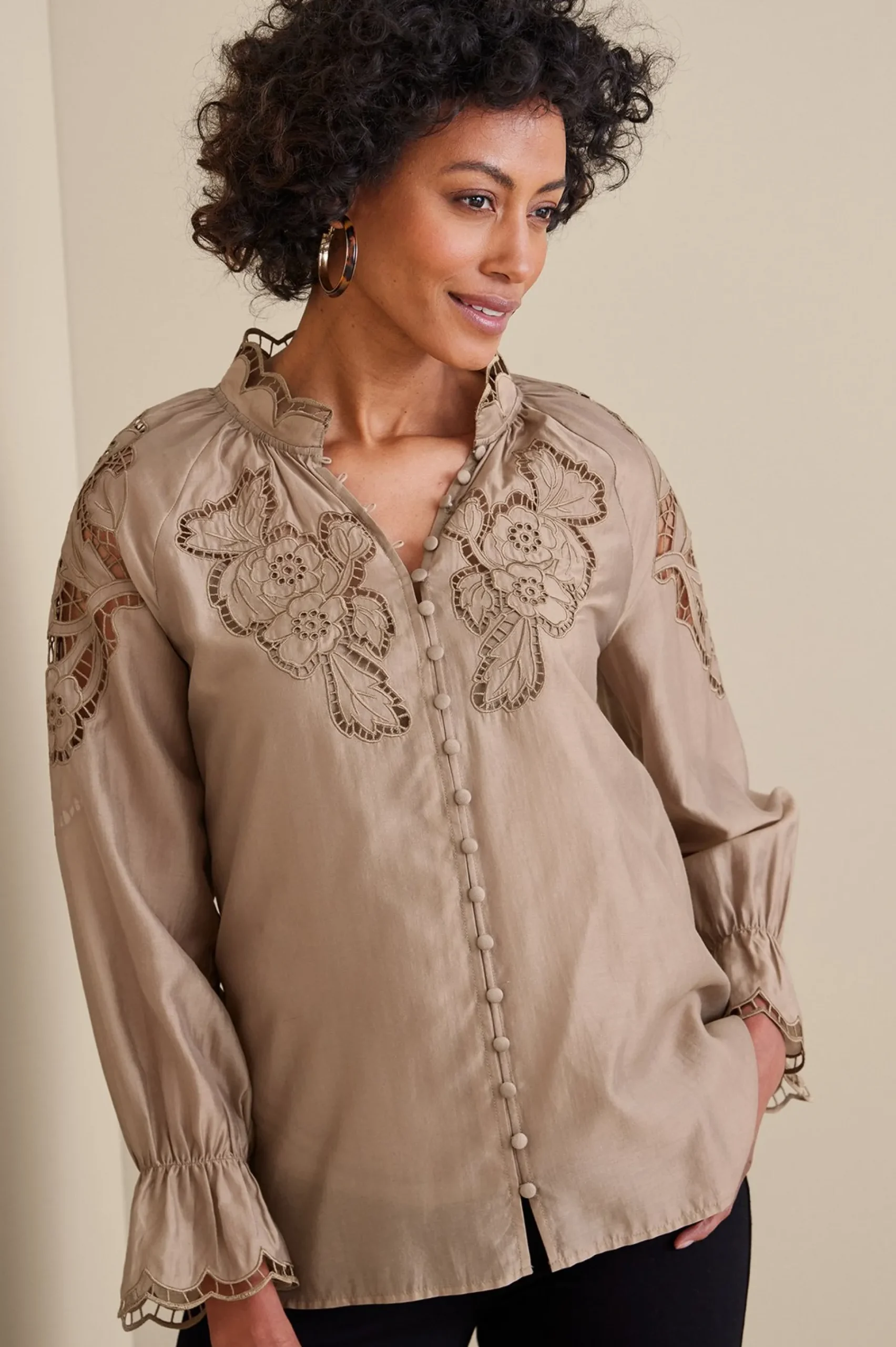 Feminine Flourish|Global Artistry-Soft Surroundings Anthos Top & Tank Stone Grey