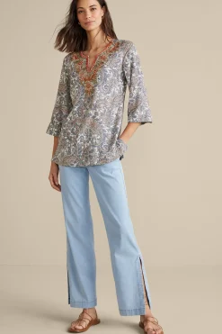 Vacation Shop|Wear Now Styles-Soft Surroundings Arcadia Wide Leg Pants Light Chambray