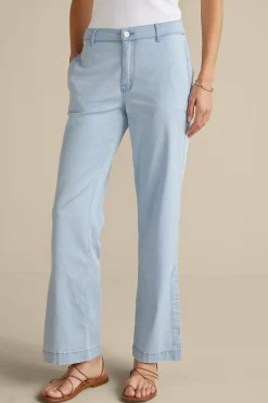 Vacation Shop|Wear Now Styles-Soft Surroundings Arcadia Wide Leg Pants Light Chambray