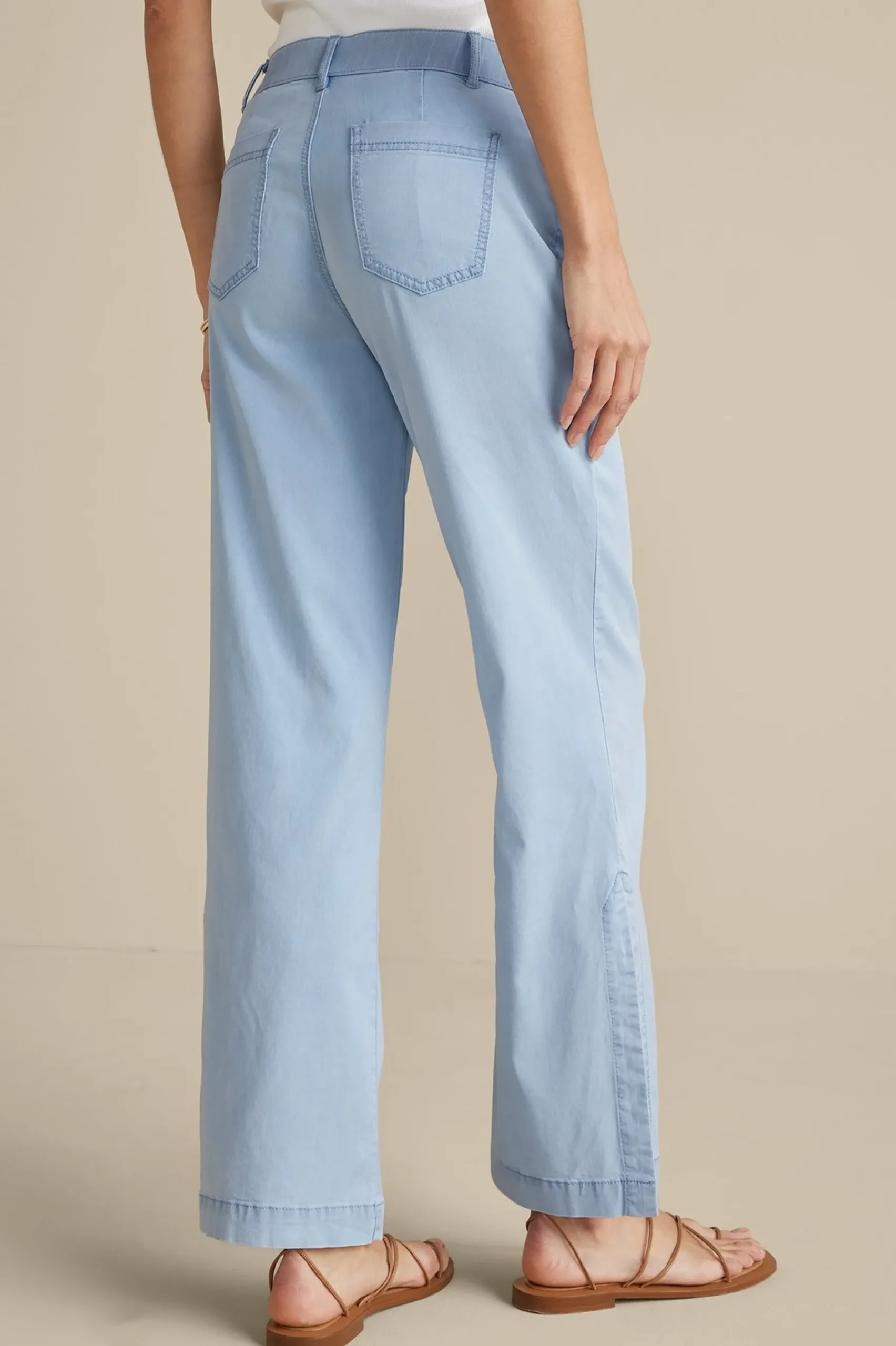 Vacation Shop|Wear Now Styles-Soft Surroundings Arcadia Wide Leg Pants Light Chambray