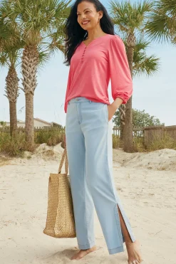 Vacation Shop|Wear Now Styles-Soft Surroundings Arcadia Wide Leg Pants Light Chambray