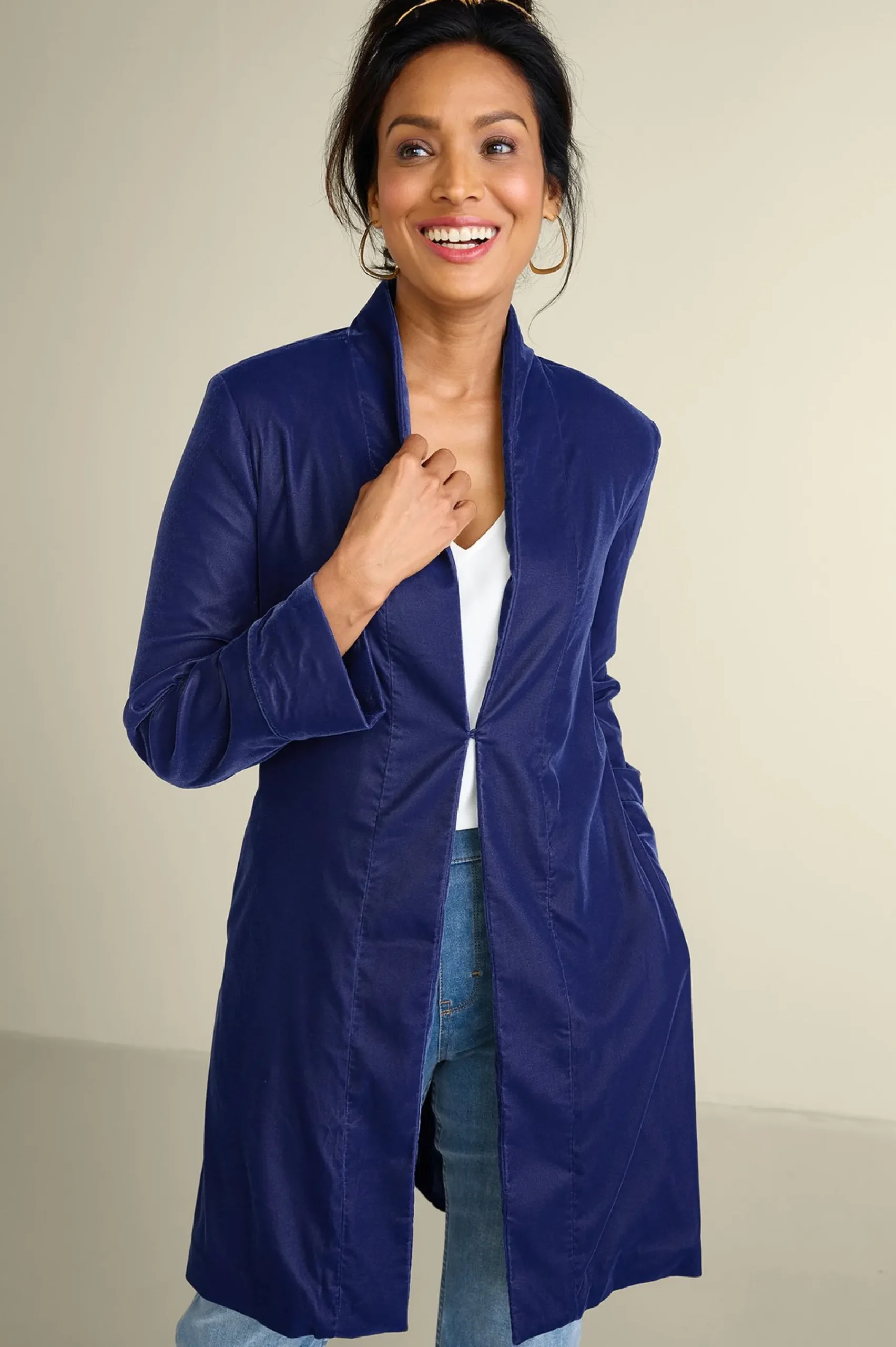 EVelvet Styles|Jackets & Coats-Soft Surroundings Aria Velvet Jacket Cabernet