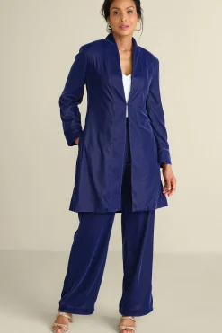 EVelvet Styles|Jackets & Coats-Soft Surroundings Aria Velvet Jacket Cabernet