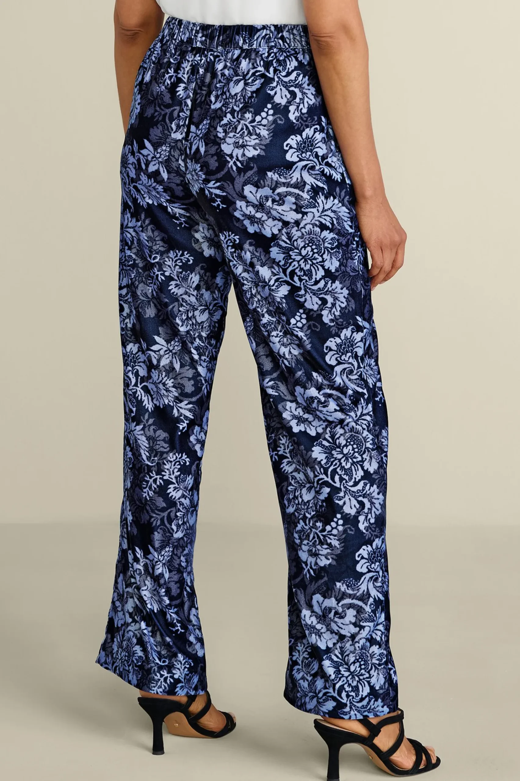 EVelvet Styles|full length-Soft Surroundings Aria Velvet Wide Leg Pants Cabernet