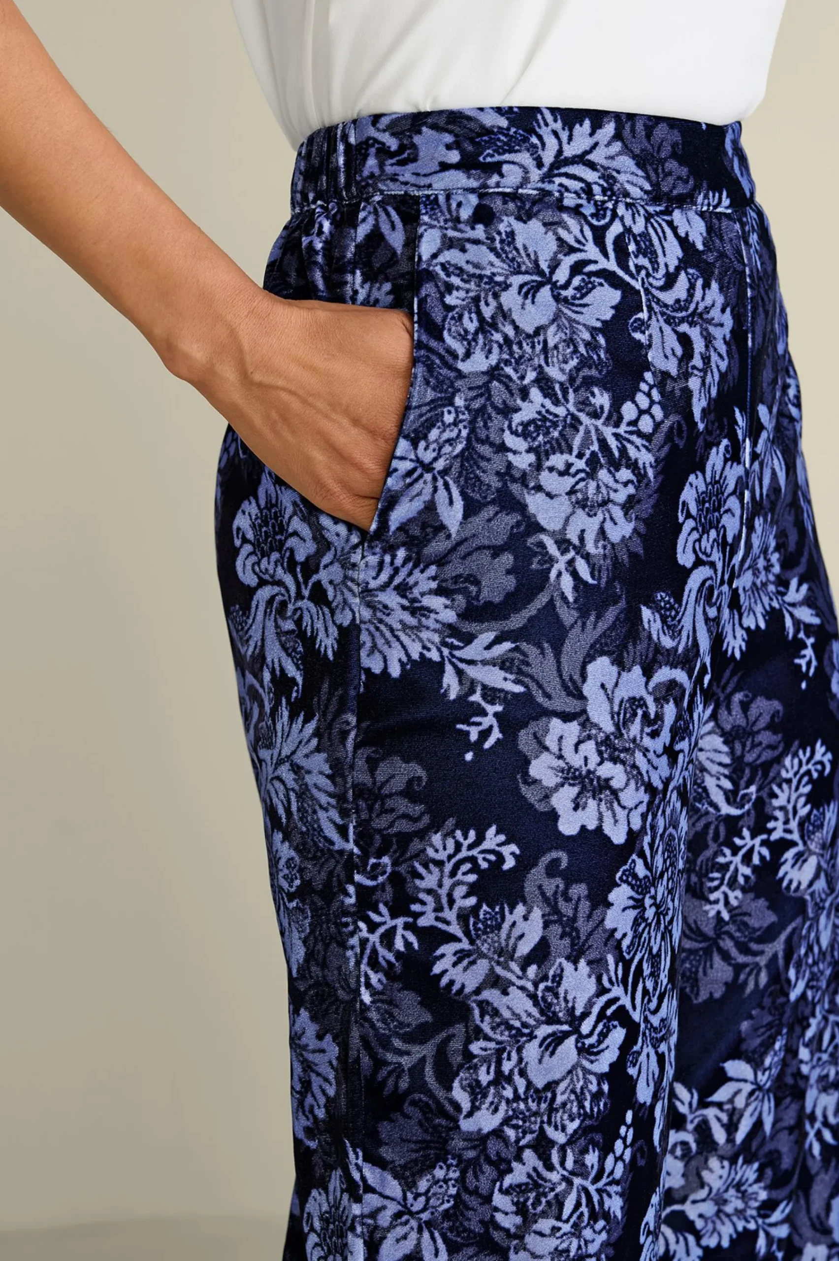 EVelvet Styles|full length-Soft Surroundings Aria Velvet Wide Leg Pants Cabernet