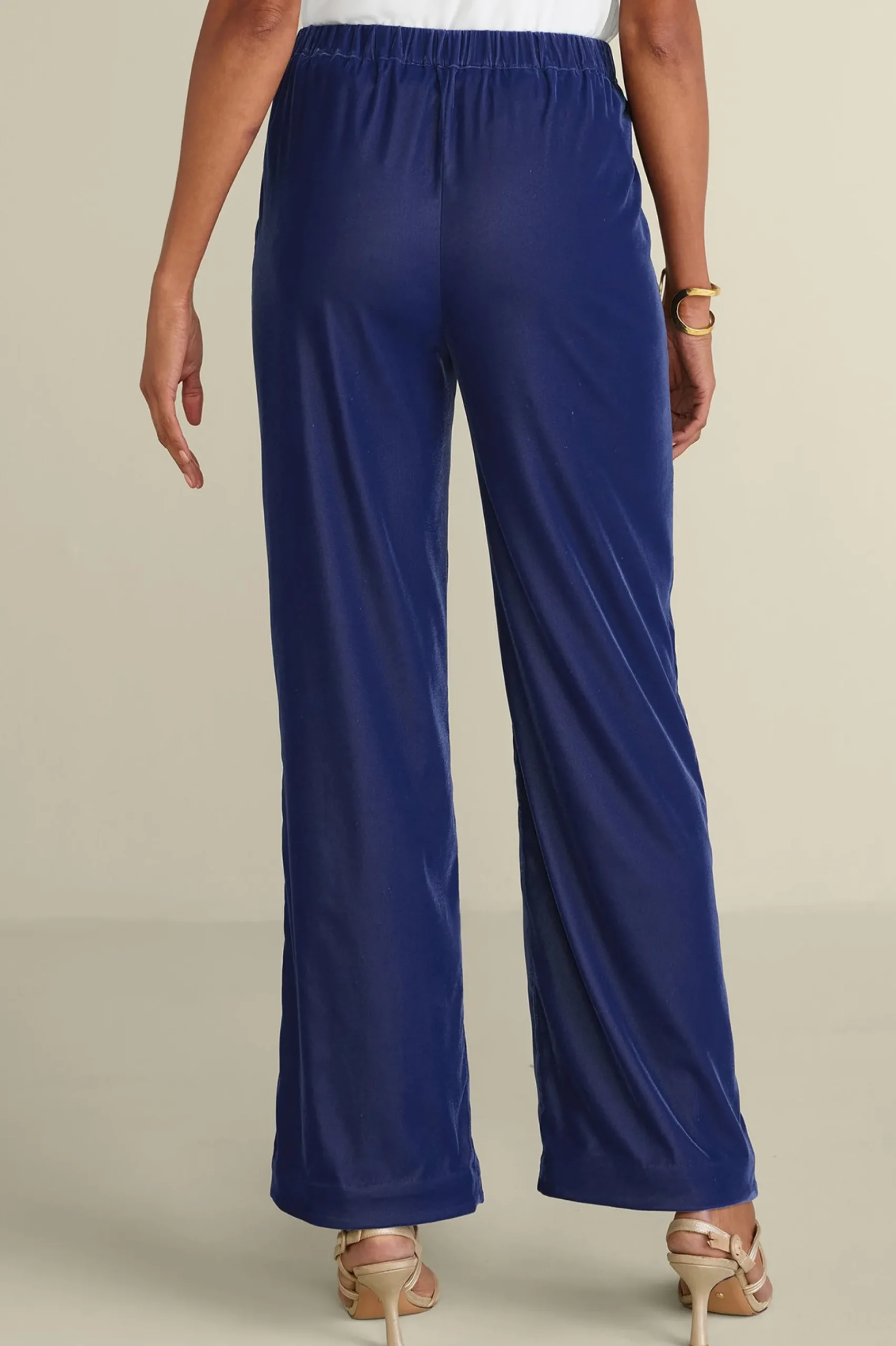 EVelvet Styles|full length-Soft Surroundings Aria Velvet Wide Leg Pants Cabernet