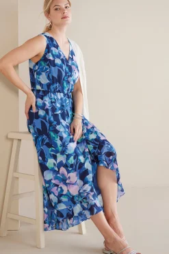 patterned|maxi-Soft Surroundings Ashlyn Maxi Dress Purple Floral