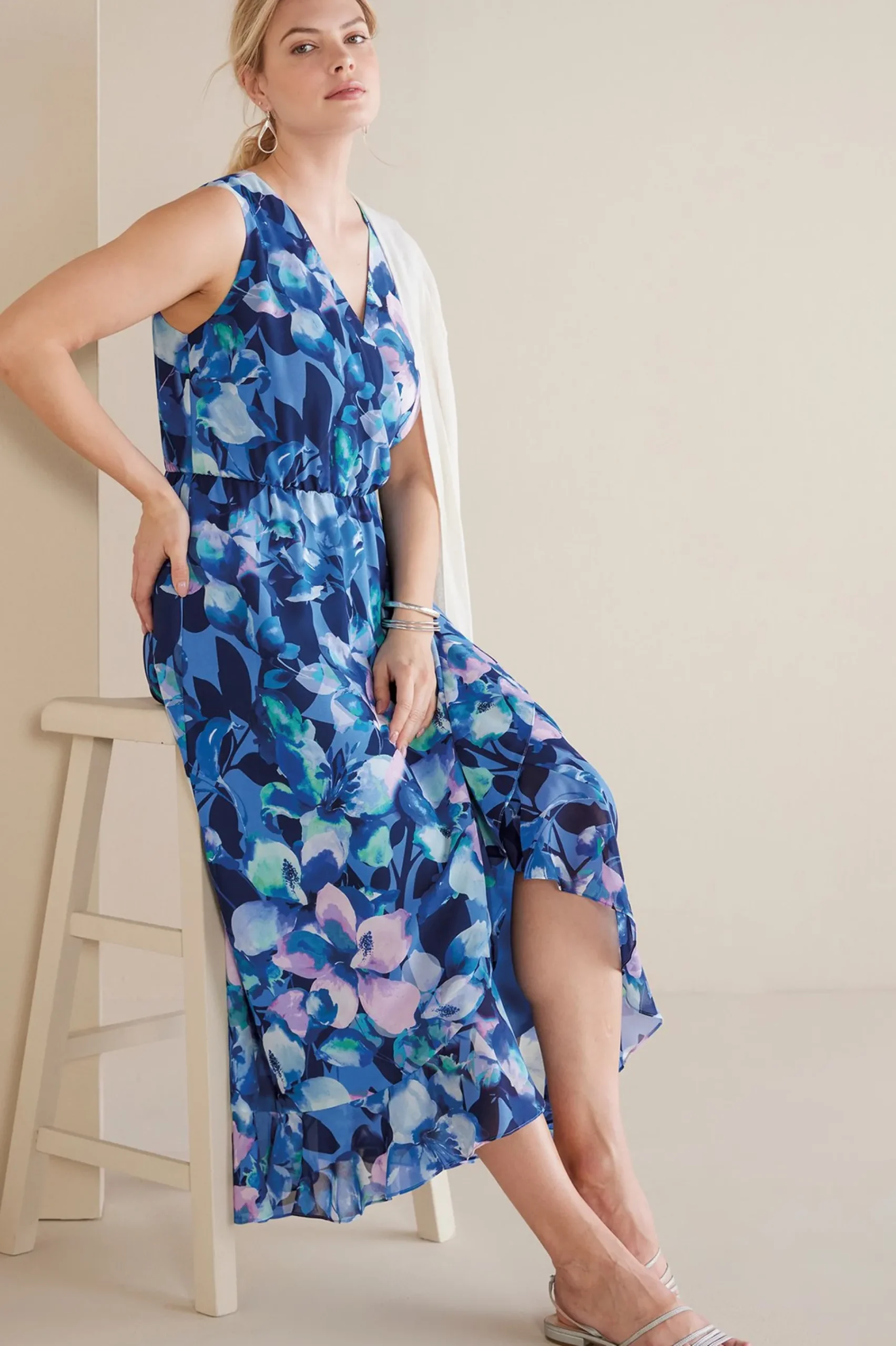 patterned|maxi-Soft Surroundings Ashlyn Maxi Dress Purple Floral