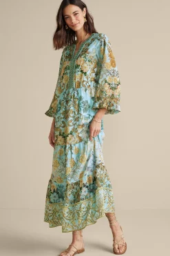 Feminine Flourish|Vacation Shop-Soft Surroundings Baroque Maxi Dress Multi Floral