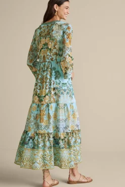 Feminine Flourish|Vacation Shop-Soft Surroundings Baroque Maxi Dress Multi Floral