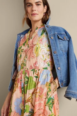 Feminine Flourish|Vacation Shop-Soft Surroundings Bellicia Embroidered Midi Dress Multi Floral