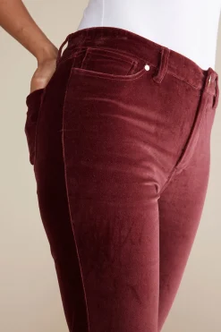 EVelvet Styles|full length-Soft Surroundings Blakely Velveteen Pants Cabernet