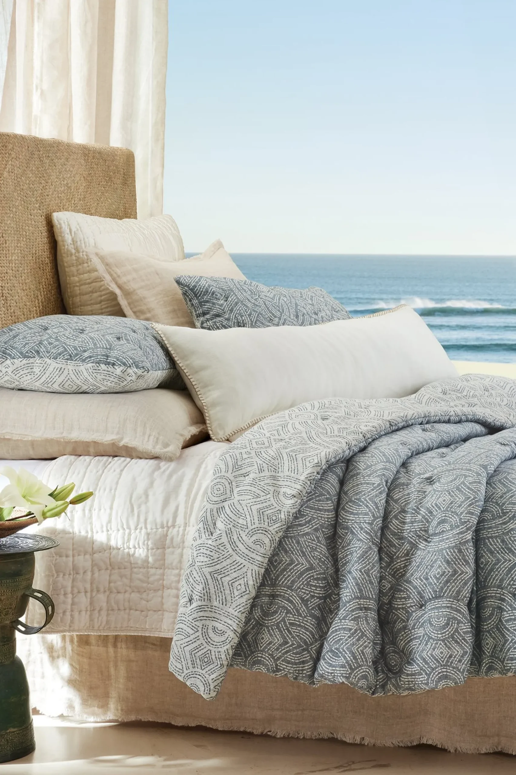 quilts, coverlets & duvet covers-Soft Surroundings Blanche Voile Quilt Ivory