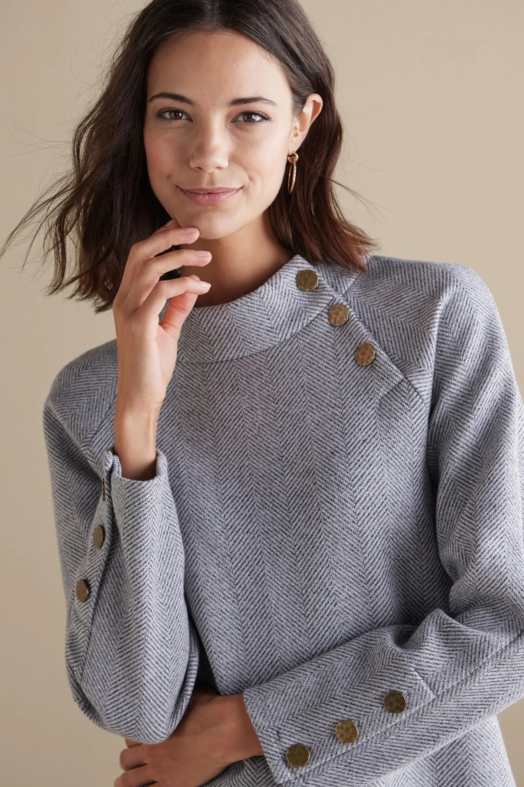 Everyday Styles|long sleeve-Soft Surroundings Brooke Tunic Black/White Combo