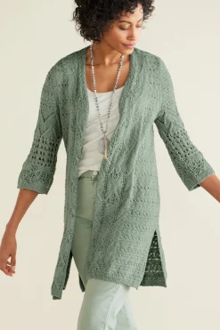 Feminine Flourish|Vacation Shop-Soft Surroundings Calistoga Pointelle Cardigan Ivory Pearl