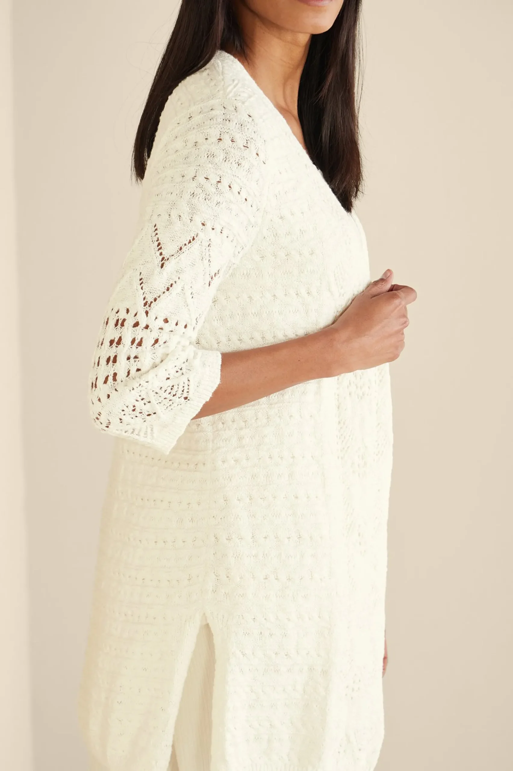 Feminine Flourish|Vacation Shop-Soft Surroundings Calistoga Pointelle Cardigan Ivory Pearl