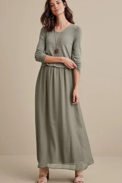 solids|maxi-Soft Surroundings Cassie Dress Cabernet