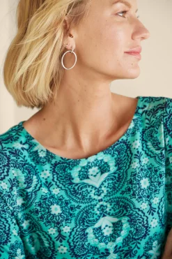 Into The Blues|Vacation Shop-Soft Surroundings Catherine Tunic Ocean Tile Teal