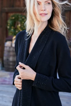 Everyday Styles|Sweaters & Cardigans-Soft Surroundings Celeste Cashmere Cardigan Black