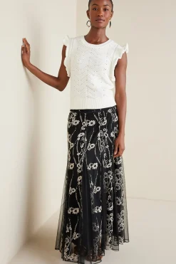 Sweaters & Cardigans|sleeveless-Soft Surroundings Celina Flutter Sleeve Sweater Ivory Pearl
