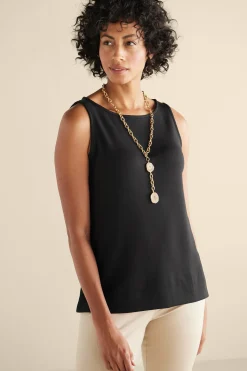 Vacation Shop|sleeveless-Soft Surroundings Ceri Knit Sleeveless Top Black