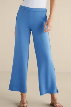 Into The Blues|full length-Soft Surroundings Ceri Knit Wide-Leg Pants Black