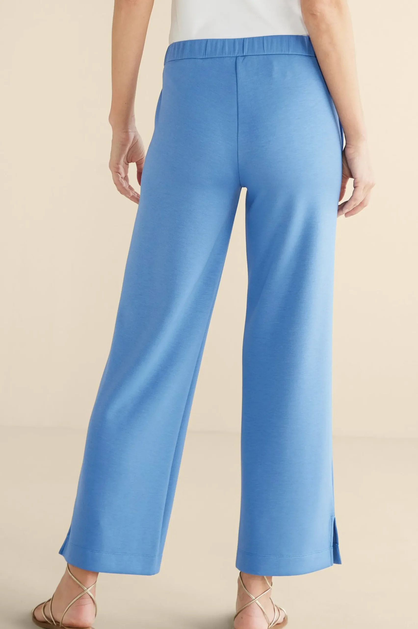 Into The Blues|full length-Soft Surroundings Ceri Knit Wide-Leg Pants Black