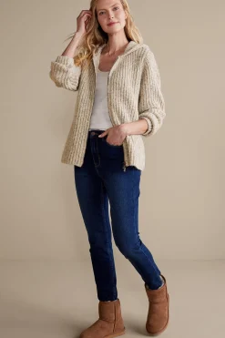 Everyday Styles|Sweaters & Cardigans-Soft Surroundings Chandra Sequin Cardigan Neutral Sequin