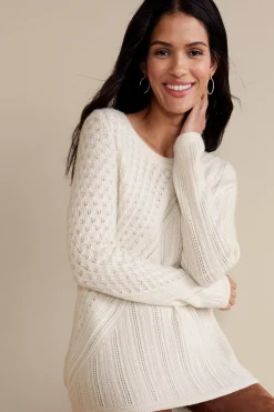 Sweaters & Cardigans|long sleeve-Soft Surroundings Charlette Cashmere Sweater Cerulean