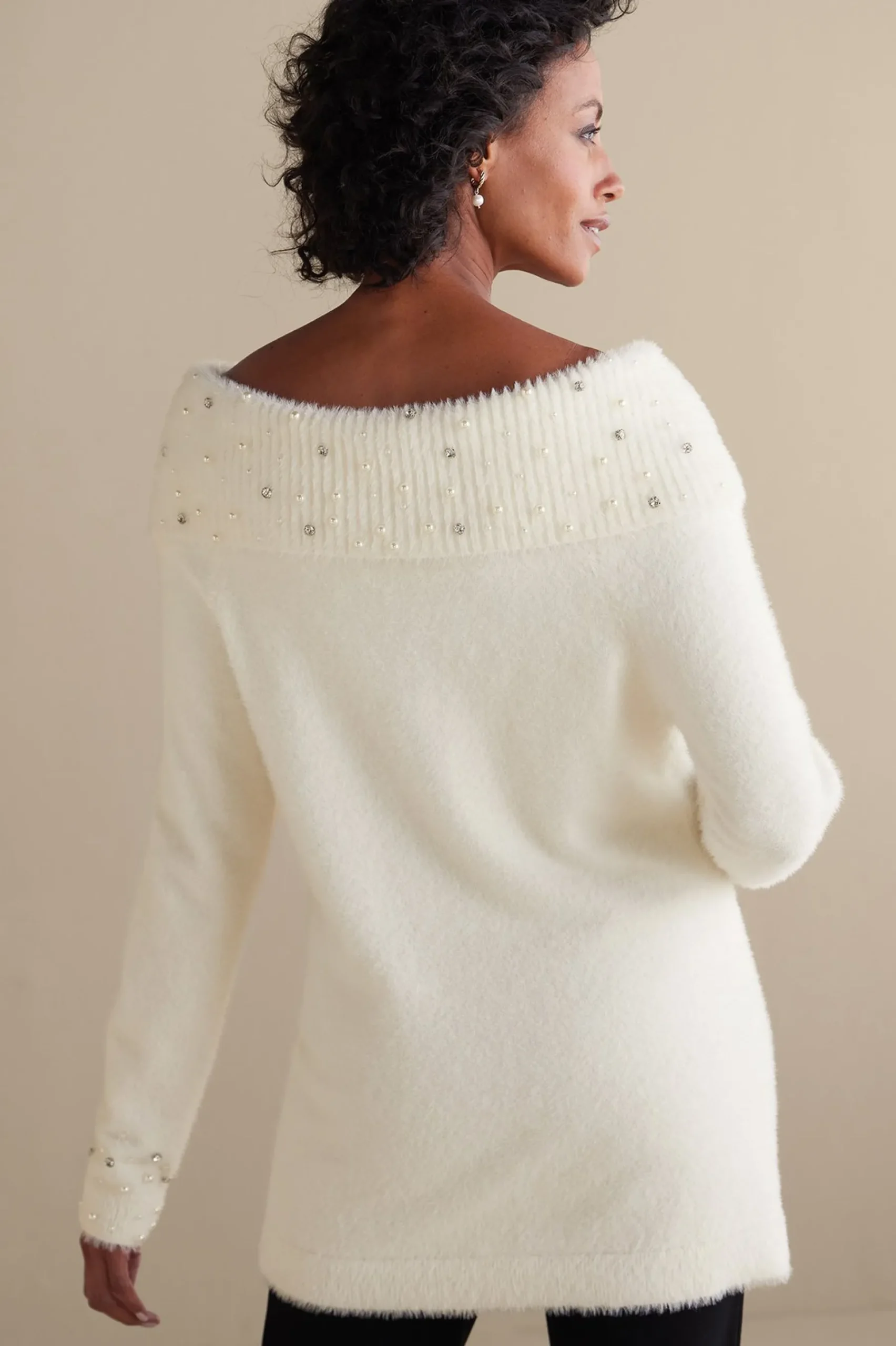 Sweaters & Cardigans|long sleeve-Soft Surroundings Christina Sweater Ivory Pearl