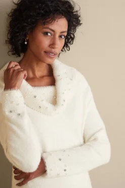 Sweaters & Cardigans|long sleeve-Soft Surroundings Christina Sweater Ivory Pearl