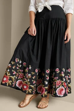 Feminine Flourish|Vacation Shop-Soft Surroundings Cindi Embroidered Maxi Skirt Black