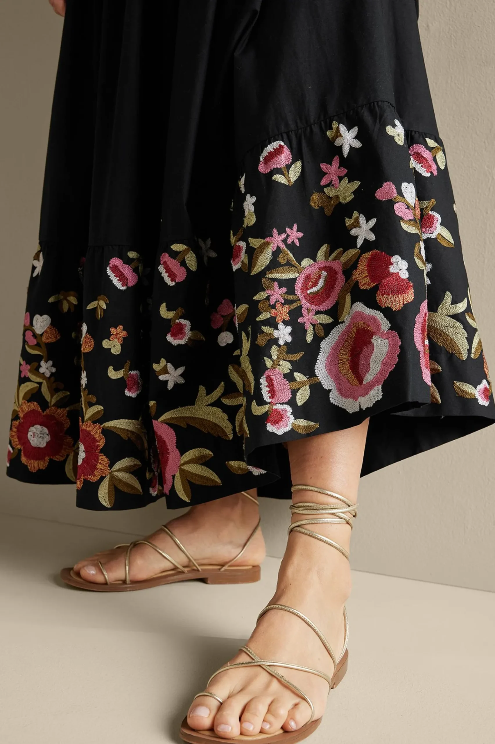 Feminine Flourish|Vacation Shop-Soft Surroundings Cindi Embroidered Maxi Skirt Black