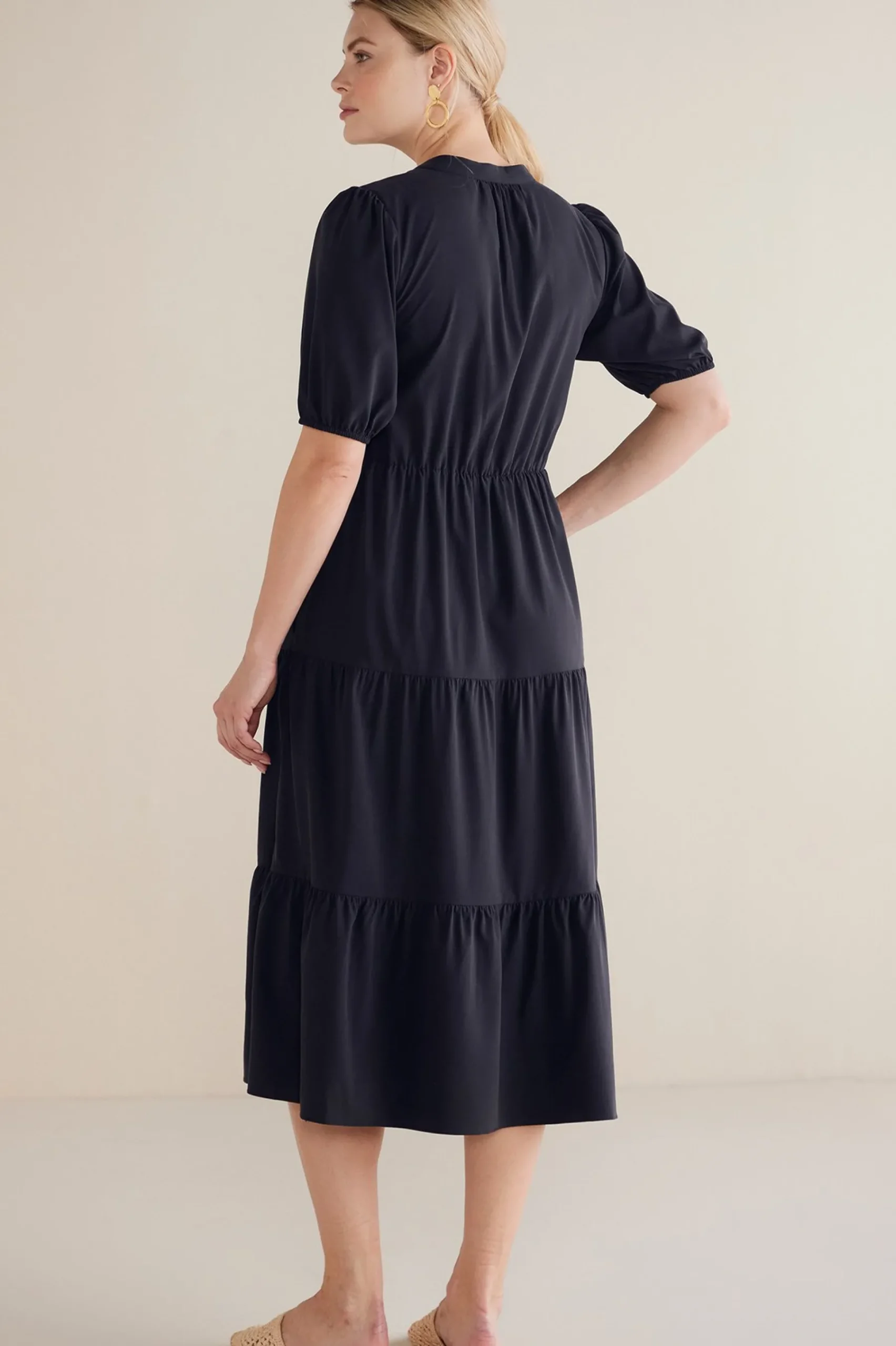 solids|mid-length-Soft Surroundings Claudia Midi Dress Black