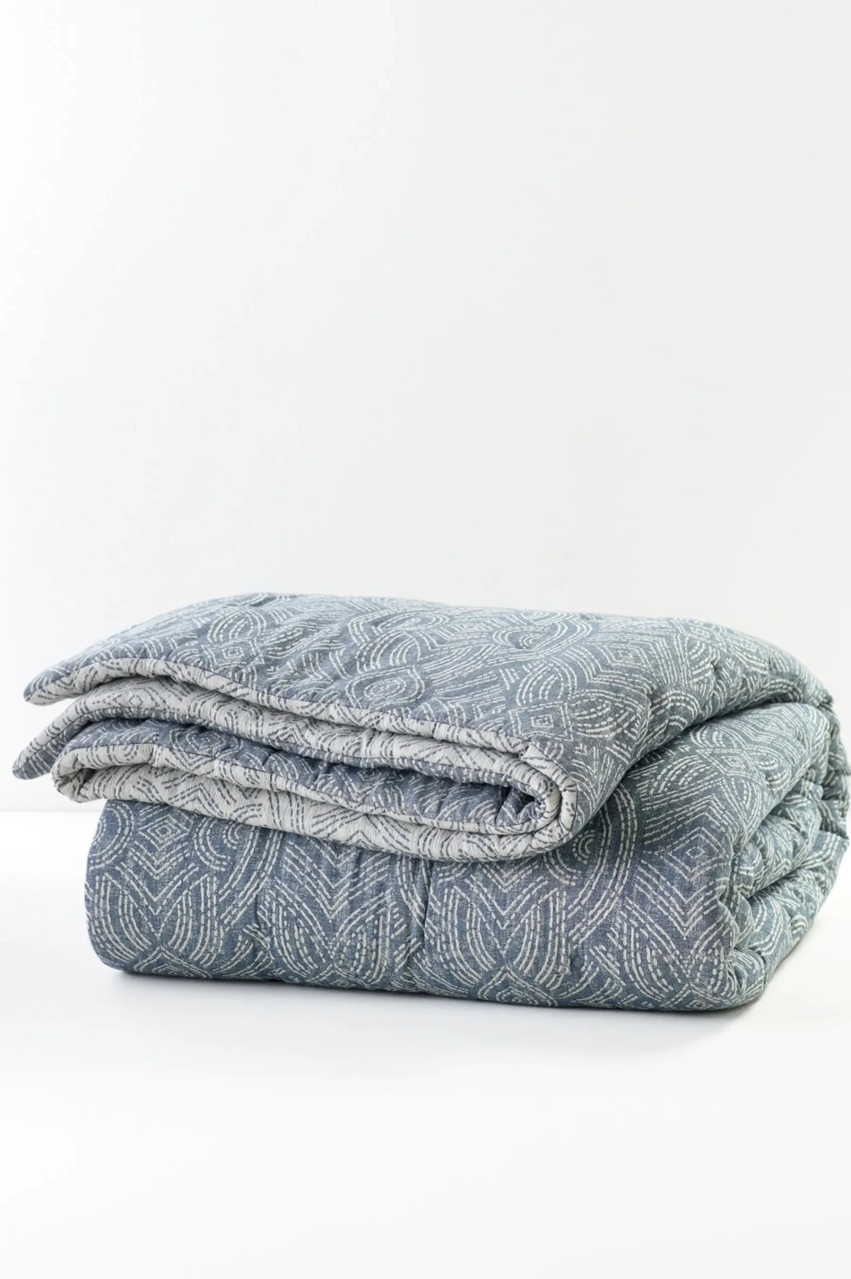 comforters|quilts, coverlets & duvet covers-Soft Surroundings Cordova Reversible Jacquard Comforter Faded Blue